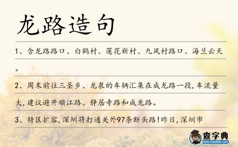龍路造句