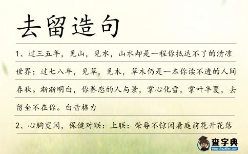 去留造句