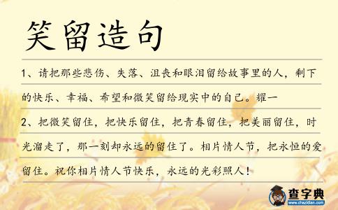 笑留造句