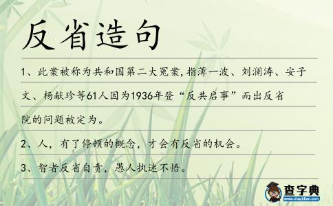 反省造句