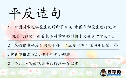 平反造句