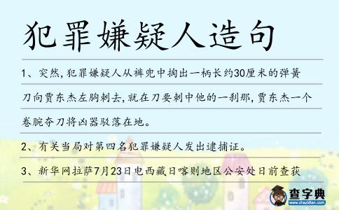 犯罪嫌疑人造句