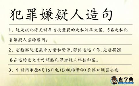 犯罪嫌疑人造句