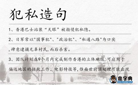 犯私造句