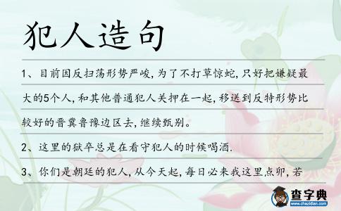 犯人造句