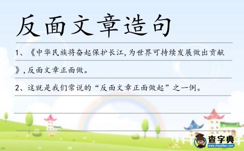 反面文章造句