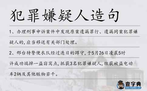 犯罪嫌疑人造句