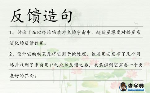 反饋造句