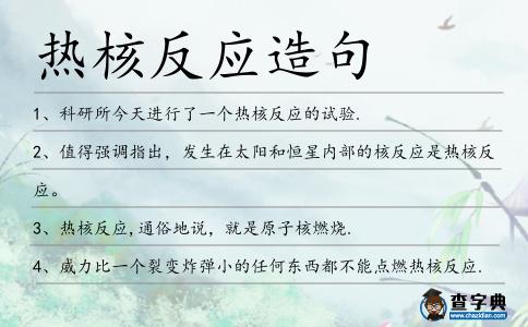 熱核反應(yīng)造句
