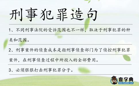 刑事犯罪造句