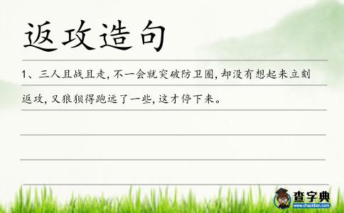 返攻造句