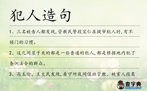 犯人造句