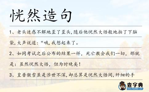 恍然造句