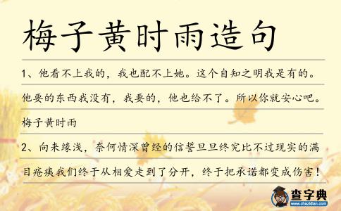 梅子黃時(shí)雨造句