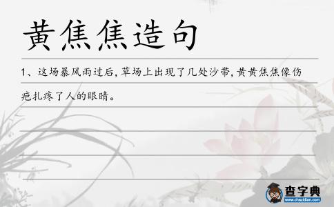 黃焦焦造句