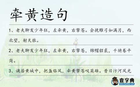 牽黃造句