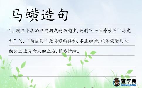 馬蟥造句