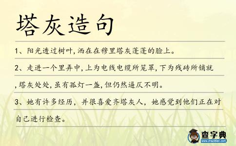 塔灰造句