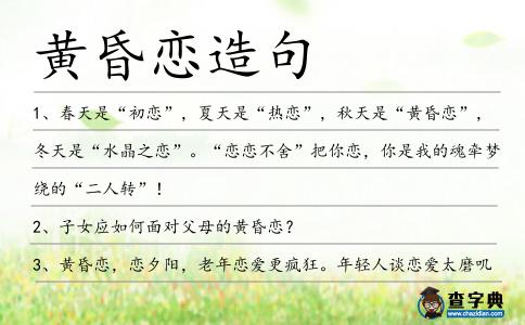 黃昏戀造句