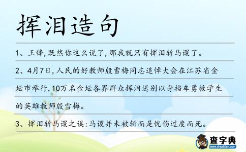 揮淚造句