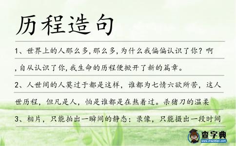 歷程造句