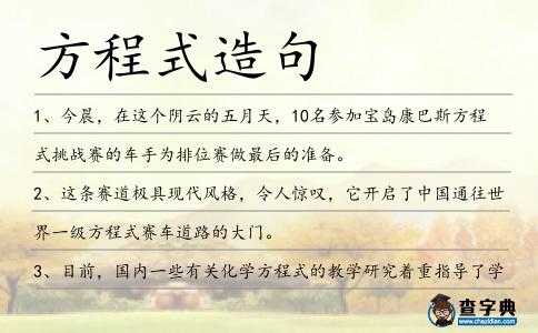 方程式造句