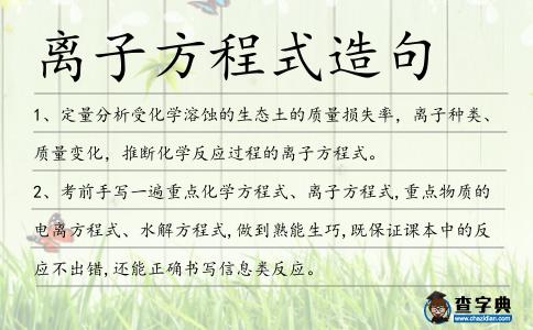 離子方程式造句
