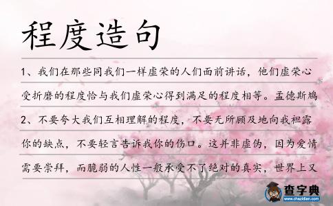程度造句