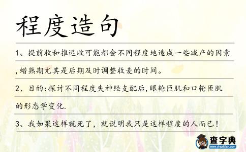 程度造句