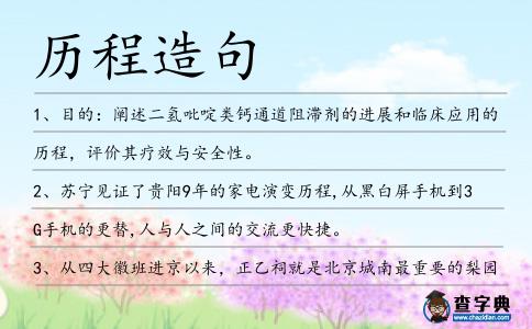 歷程造句