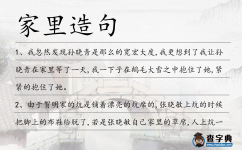 家里造句