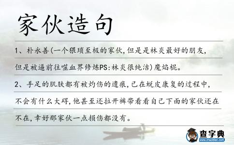 家伙造句