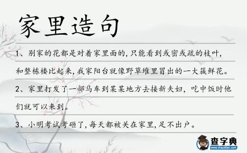 家里造句