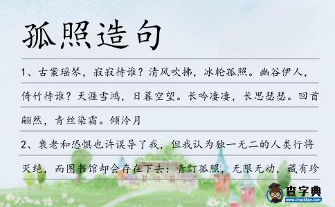 孤照造句