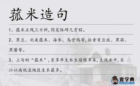 菰米造句