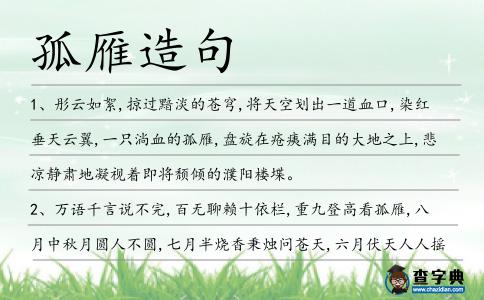 孤雁造句