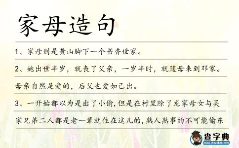 家母造句