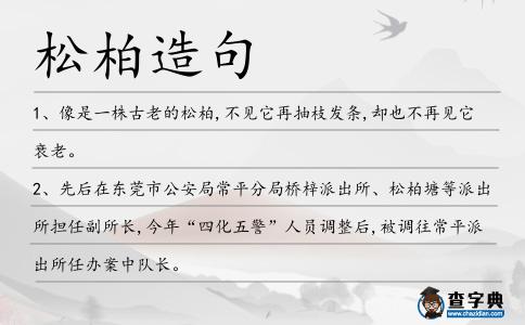 松柏造句