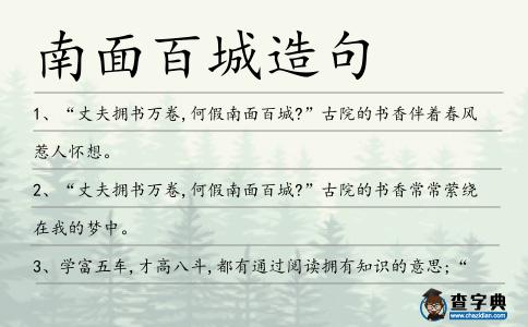 南面百城造句