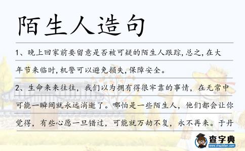陌生人造句