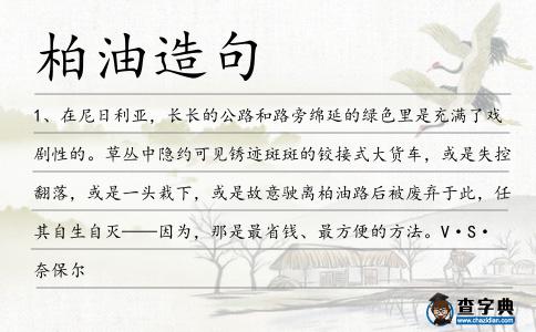 柏油造句