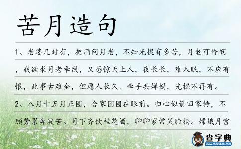 苦月造句