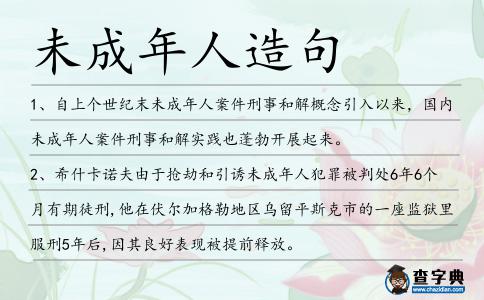未成年人造句