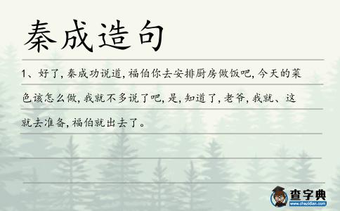秦成造句