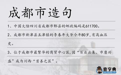 成都市造句