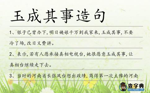 玉成其事造句