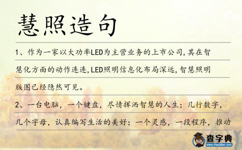 慧照造句