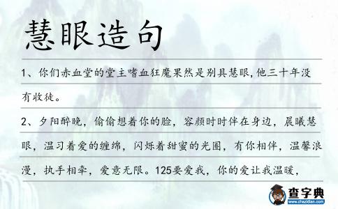 慧眼造句
