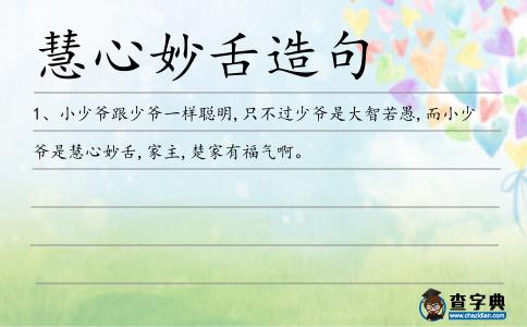 慧心妙舌造句