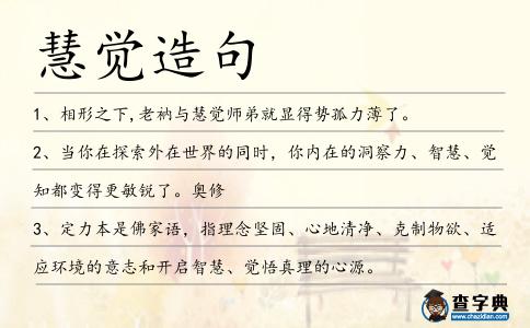 慧覺造句